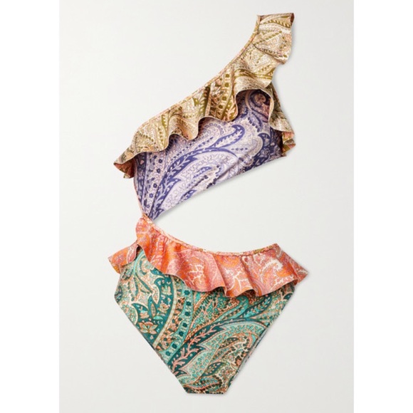 Zimmermann Brighton one shoulder ruffle swimsuit AU size 3 - Picture 6 of 11
